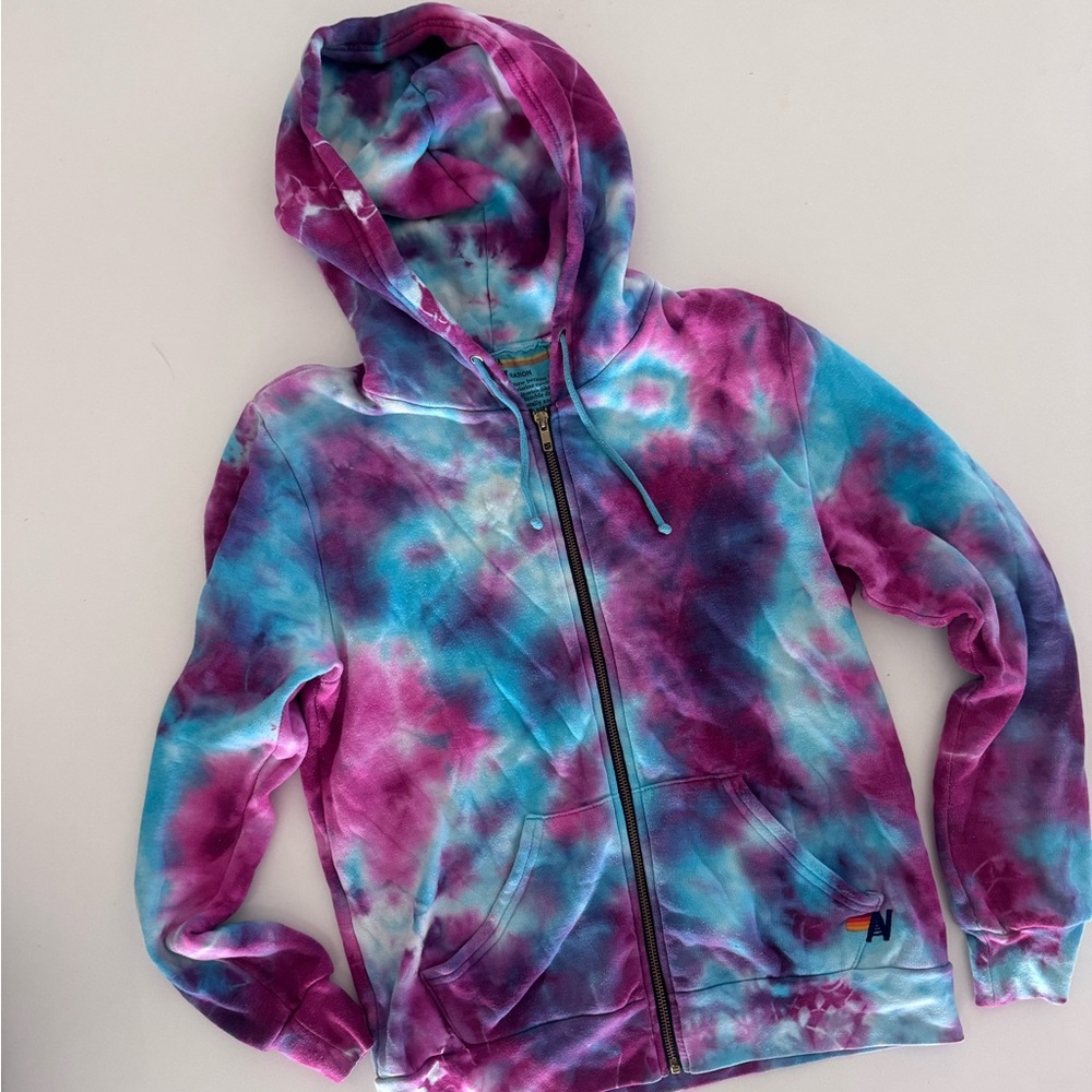 Tie Dye Aviator Nation zip hoodie